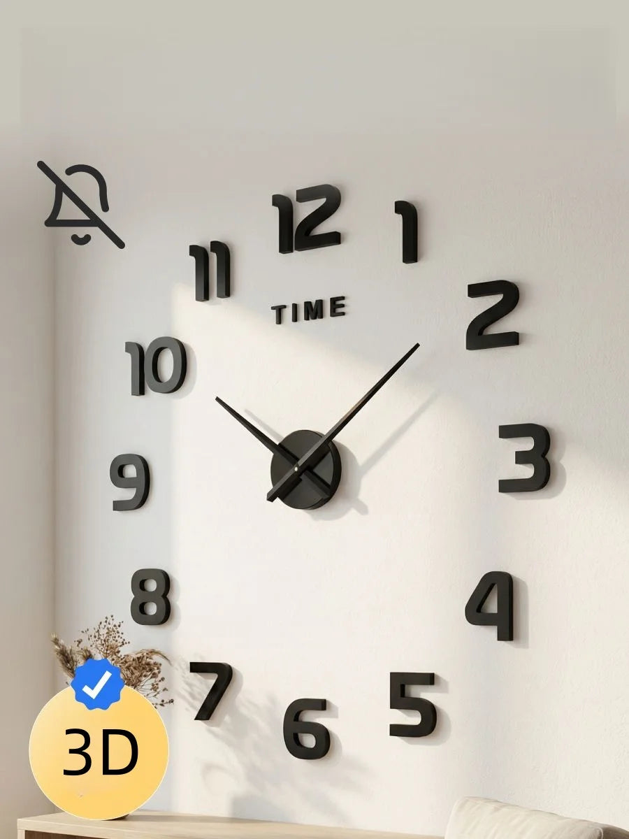 Reloj de pared grande 3D, relojes de pared clásicos luminosos, reloj Digital DIY, relojes de pared, pegatinas, reloj silencioso para el hogar, mesa de salón