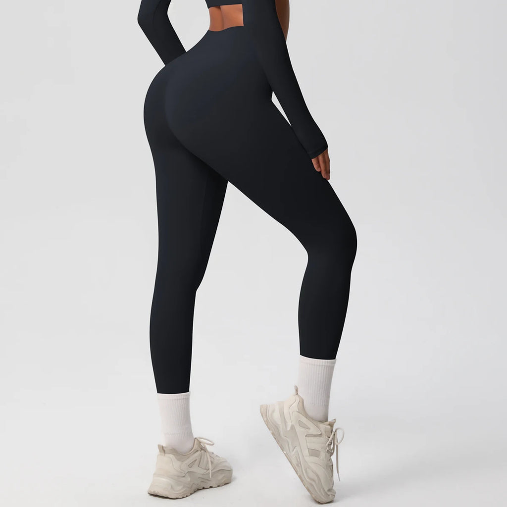 Mallas de Yoga de cintura alta para mujer, mallas con sensación desnuda, Fitness, correr, pantalones de Yoga, mallas ajustadas de gimnasio energético, mallas de entrenamiento informales