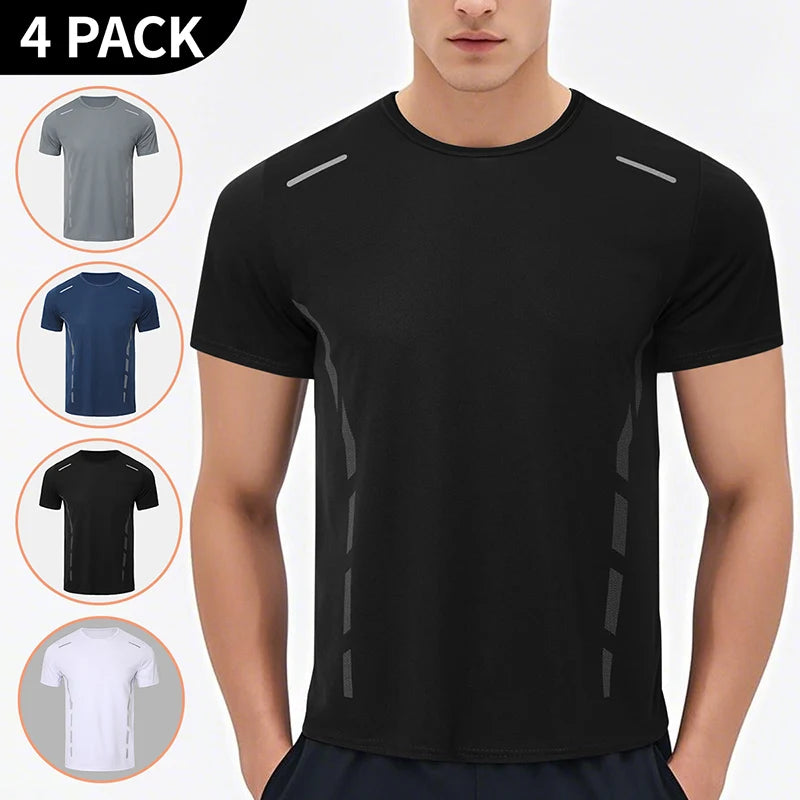1/4 Uds. Camiseta deportiva de secado rápido de verano para hombre, camiseta holgada y cómoda de manga corta estampada a la moda para adolescentes, camiseta Joker para correr y Fitness