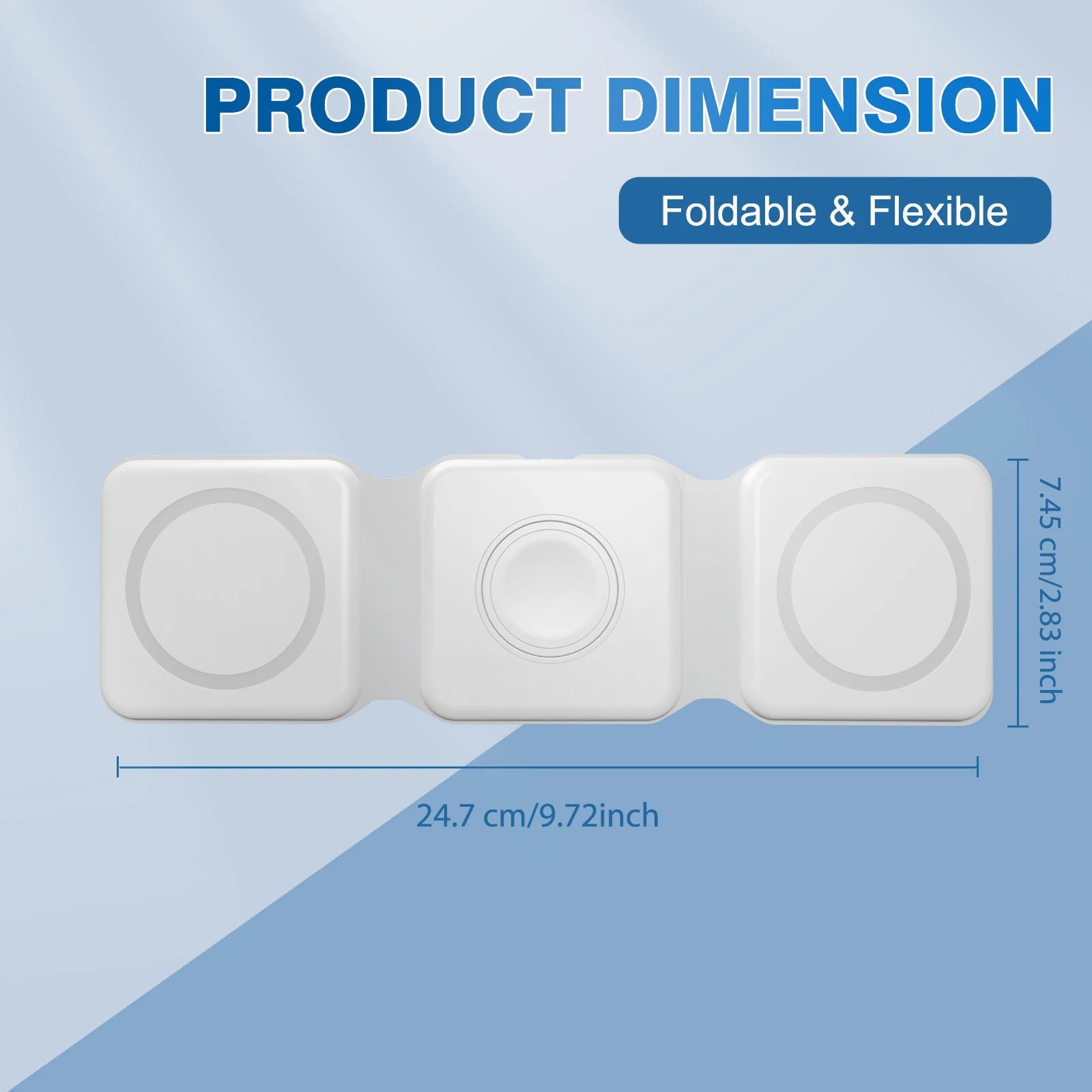 Cargadores inalámbricos magnéticos de 15W, base de carga plegable 3 en 1 para teléfono, carga rápida de viaje para Apple Watch IPhone 14/13/12/11/X AirPods