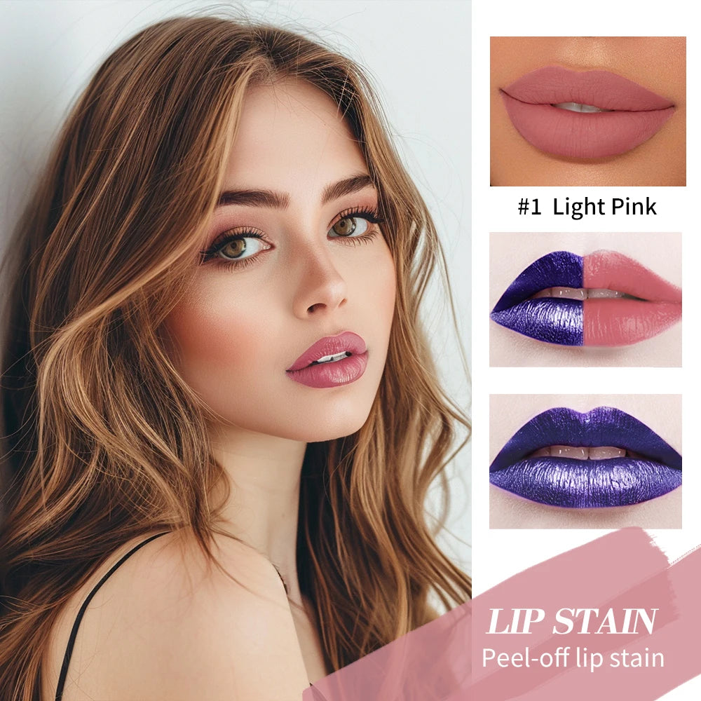 Brillo de labios resistente al agua de larga duración para mujer, juego de brillo de labios rosa resistente a la transferencia, brillo de labios Natural