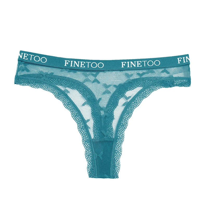 3 uds FINETOO Tanga para mujer bragas de encaje Tanga Sexy para mujer ropa interior de cintura baja comodidad sólida calzoncillos femeninos lencería S-XL