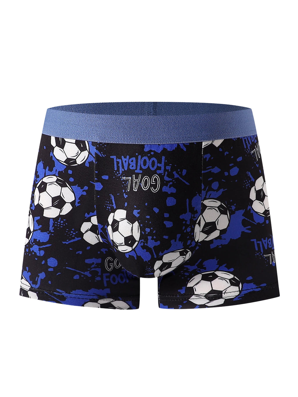 Conjunto mixto de 5 piezas de ropa interior para niños con estampado de fútbol, suave y cómoda, adecuada para estudiantes de primaria, ropa informal para el hogar y deportes, para niños de 4 a 8 años