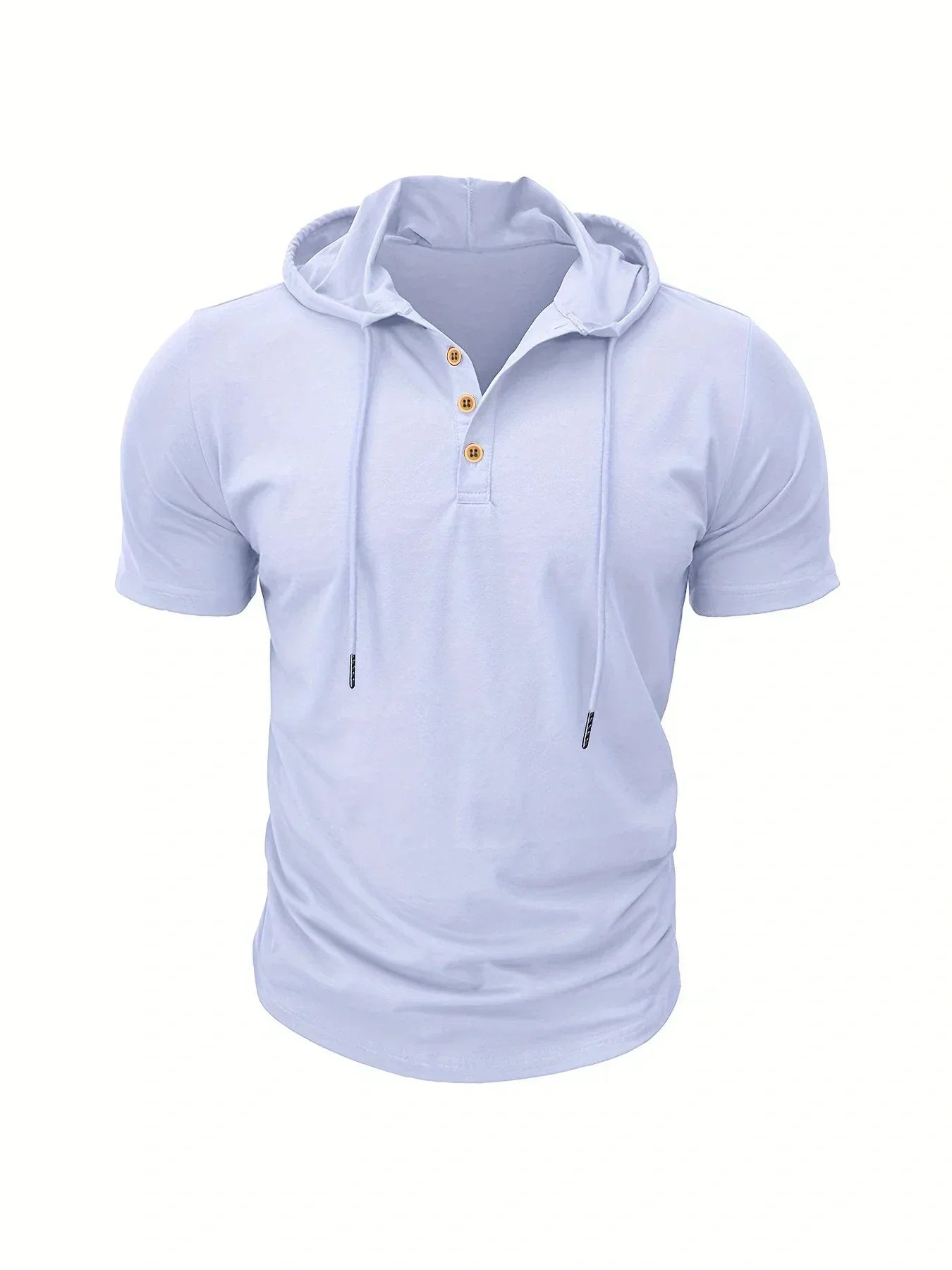 Camiseta ajustada de verano para hombre, camisetas de manga corta con capucha para Fitness, Sudadera con capucha ligera para hombre, camisetas deportivas transpirables para Fitness