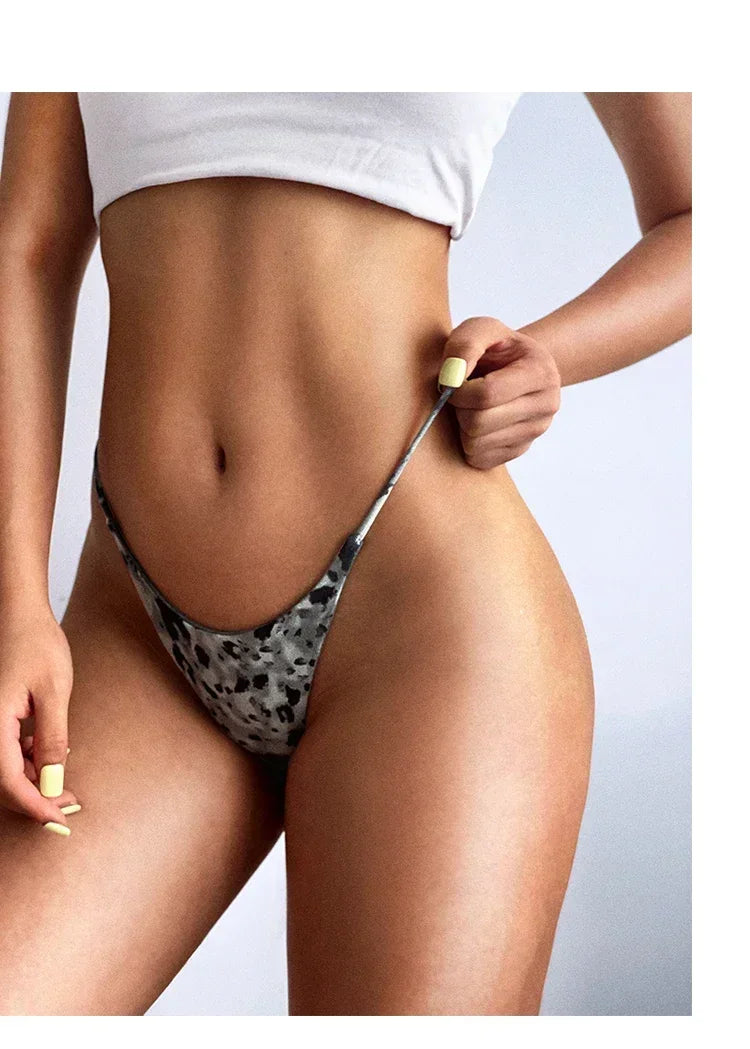 Bragas de algodón con estampado de leopardo para mujer, bragas sexis, Tanga de cintura baja, Bikini con espalda en T, ropa interior sin costuras, lencería femenina, talla S-XXL