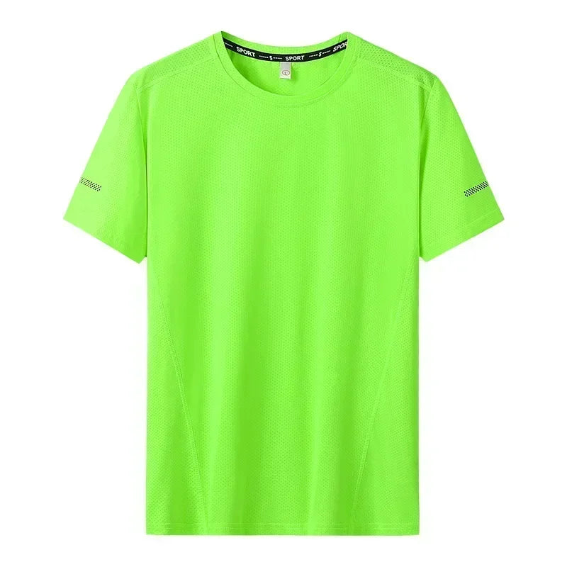 Camiseta deportiva de verano para hombre, camisetas de secado rápido de talla grande 6XL/7XL, camiseta de manga corta con cuello redondo de gran tamaño para Fitness y correr, 3 uds.