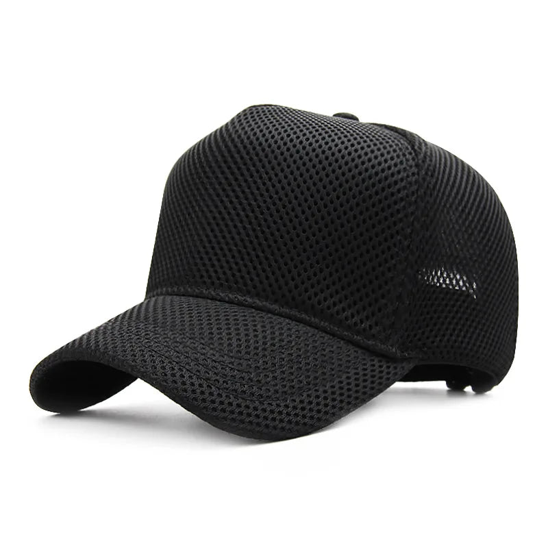 Gorra de béisbol de malla de verano de talla grande de cabeza grande para hombres y mujeres gorra transpirable de camionero ajustable para deportes al aire libre correr
