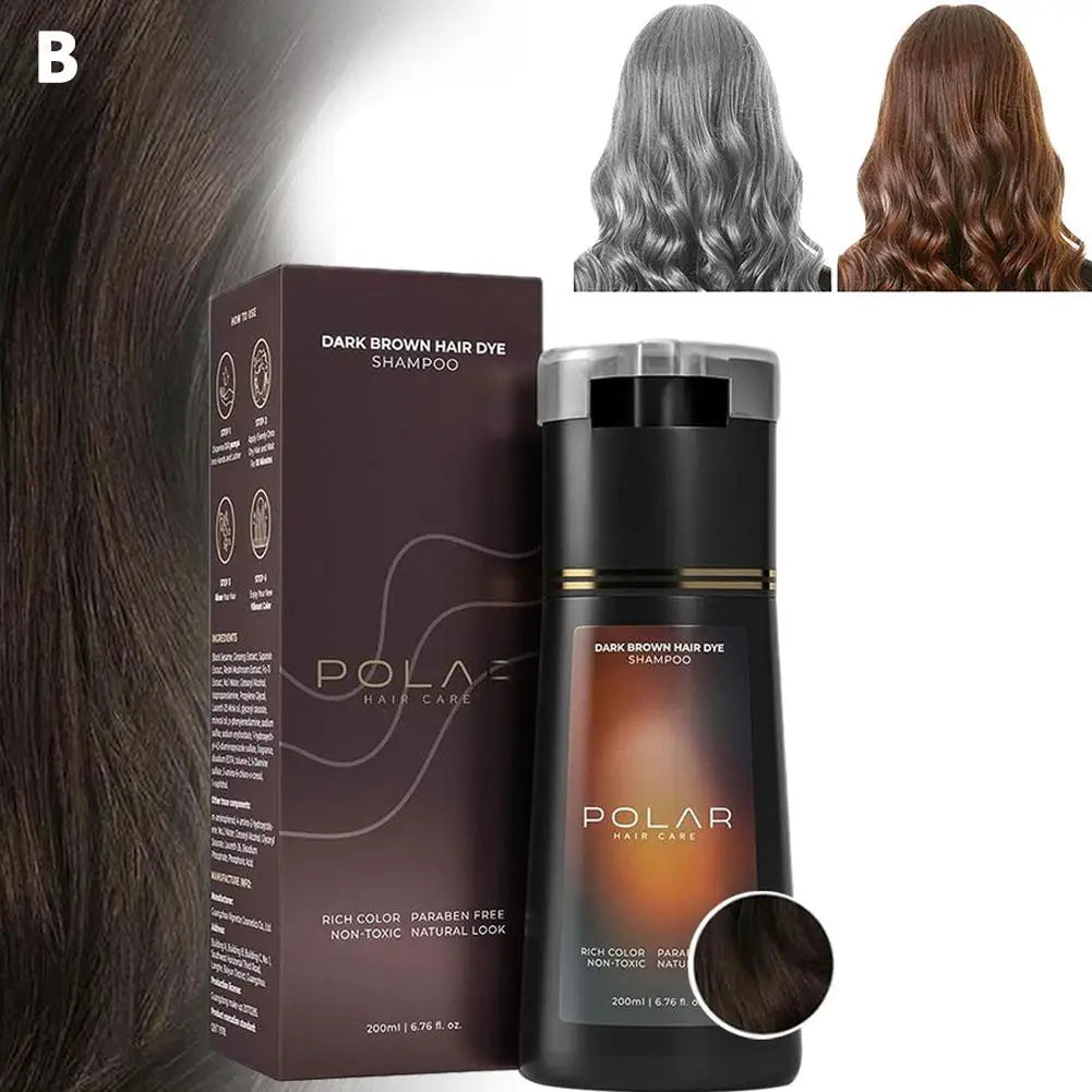 Champú para teñir el cabello para cabello gris para mujeres y hombres, Kit de tinte para el cabello Natural, champú semipermanente para teñir el cabello, negro, marrón, morado, 200ml