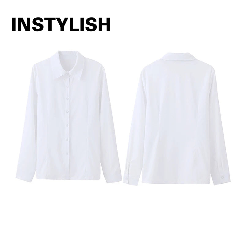 Blusa Elegante de Gasa con Botones para Mujer, Camisa Informal de Manga Larga con Cuello Camisero para Primavera y Verano, Blusa Tipo Túnica para Oficina