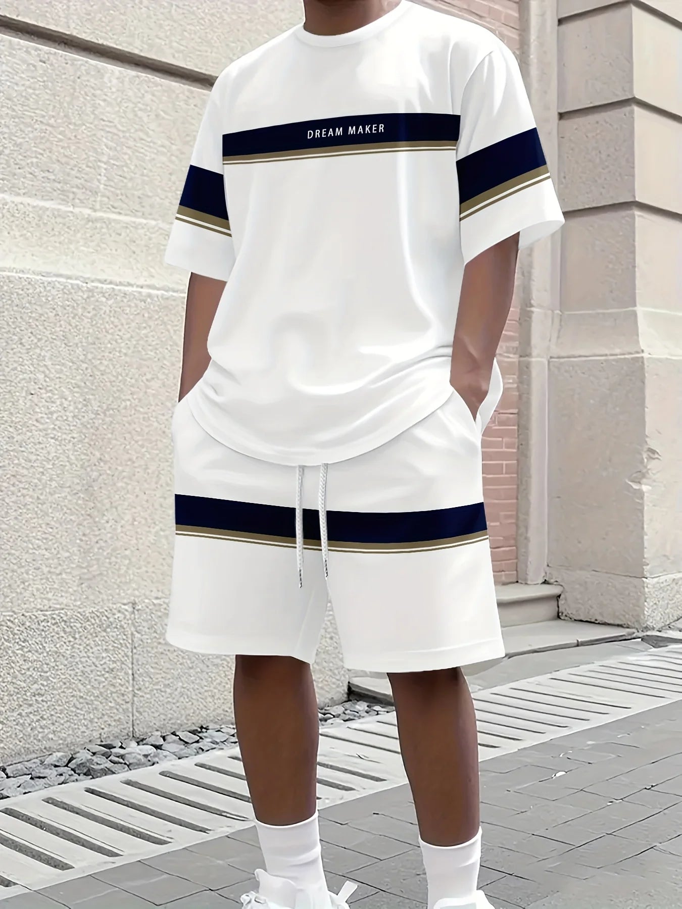 Conjunto de Camiseta y Pantalones Cortos Casuales de Verano para Hombre 2026, Conjunto Deportivo, Camiseta de Manga Corta de Talla Grande, Pantalones Cortos con Bolsillo con Cordón
