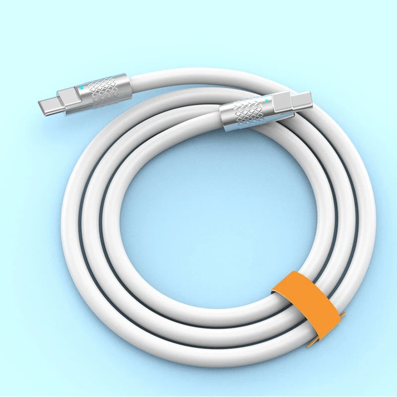 Nuevo Cable de Silicona Líquida Tipo C de Carga Súper Rápida PD de 120w 6A, Cable USB de Carga Rápida de 1M 1.5M 2M, Cable USB C a C