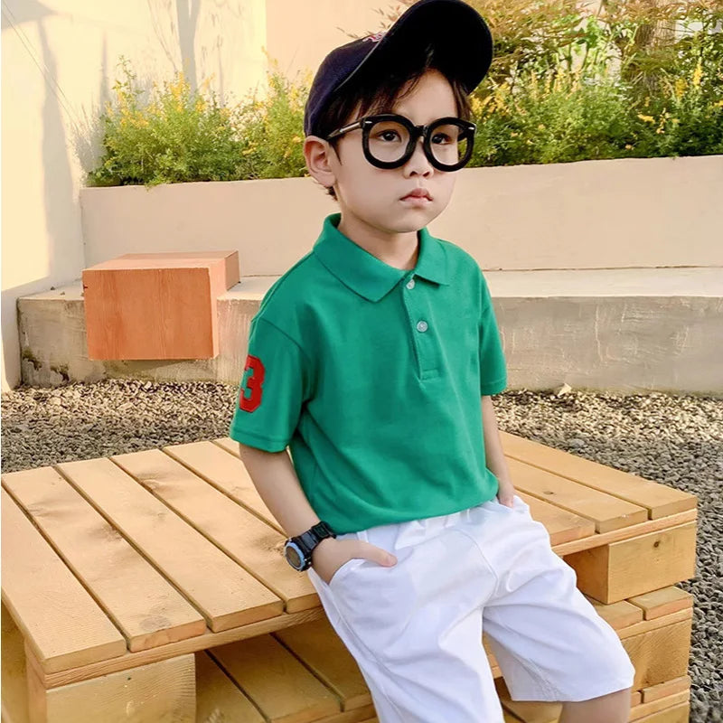 2025 nuevas camisas Polo para niños, camiseta de algodón para niños, ropa para niños, camisetas de manga corta para bebés, camisetas 1-8T
