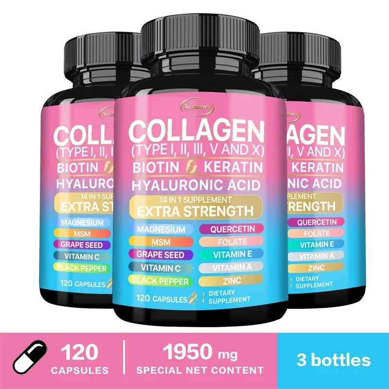 Suplemento de colágeno: apoya el cuidado de la piel, las uñas, el cabello, los antioxidantes y el sistema inmunológico