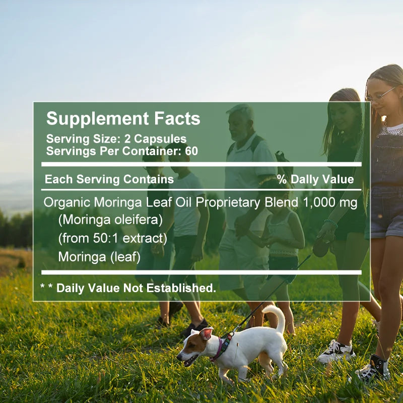 Cápsula de extracto de Moringa antiestrés mejora el sueño mejora la inmunidad antioxidante - 60/120 cápsulas