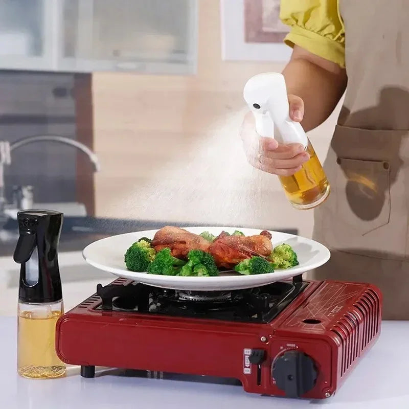 Rociador de Aceite para Cocinar de 200 ml - Dispensador de Aceite de Oliva en Aerosol - Botella Reutilizable de Grado Alimenticio para Aceite y Vinagre