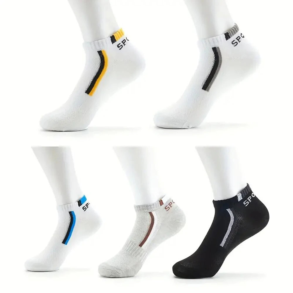 5/10/20/30 pares de calcetines tobilleros para hombre, calcetines invisibles transpirables con letras a la moda, estilo deportivo, a prueba de olores, absorbentes del sudor
