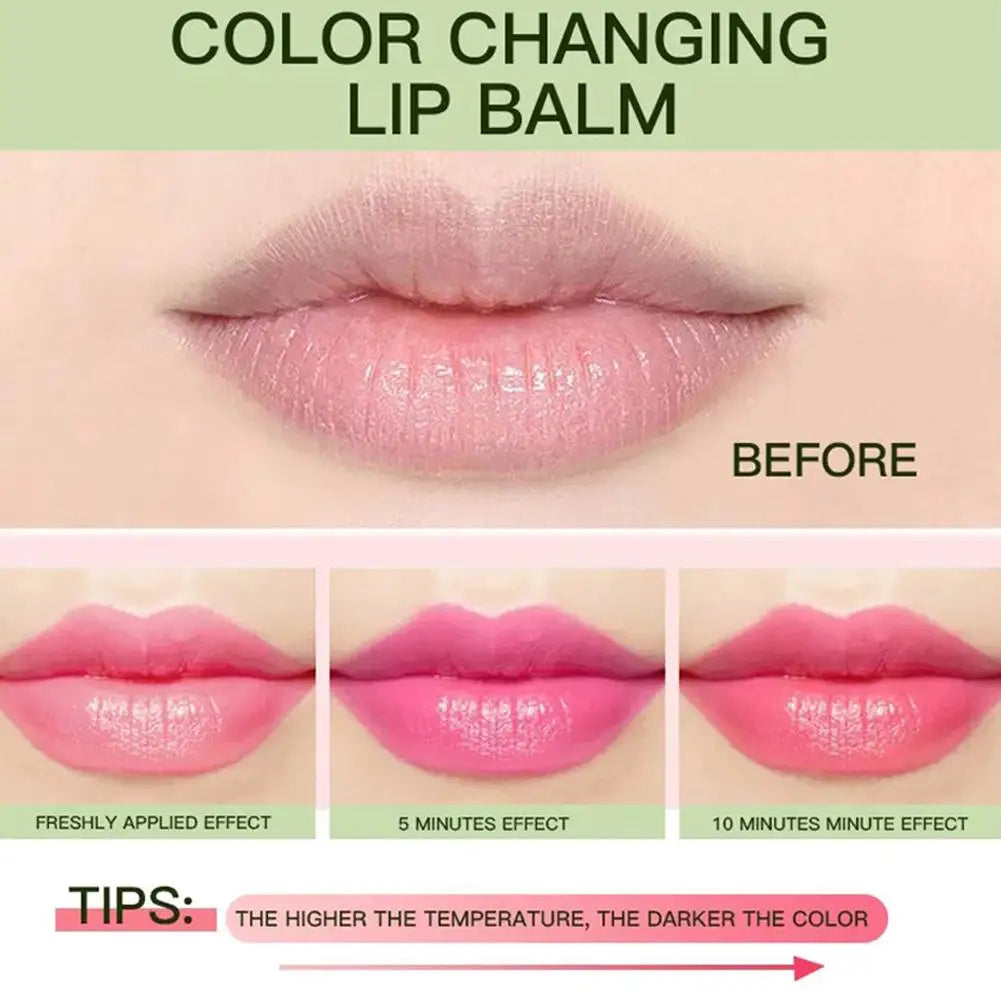 Lápiz labial de Aloe Vera que cambia de Color, bálsamo labial hidratante de larga duración, activado por temperatura, cuidado de labios nutritivo resistente a la decoloración