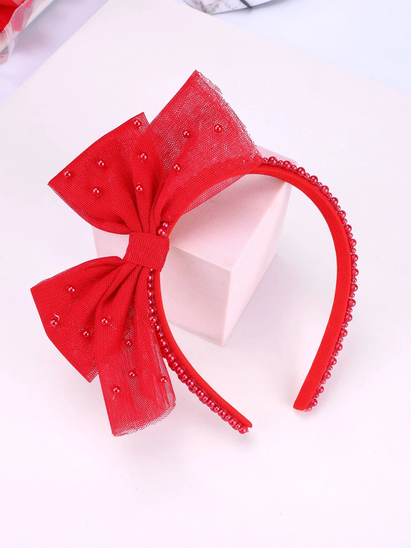 Diademas de perlas para niñas, diademas de encaje sólido, diademas con lazo, diademas para el pelo, accesorios para el cabello para Festival para niños, regalos, nuevo