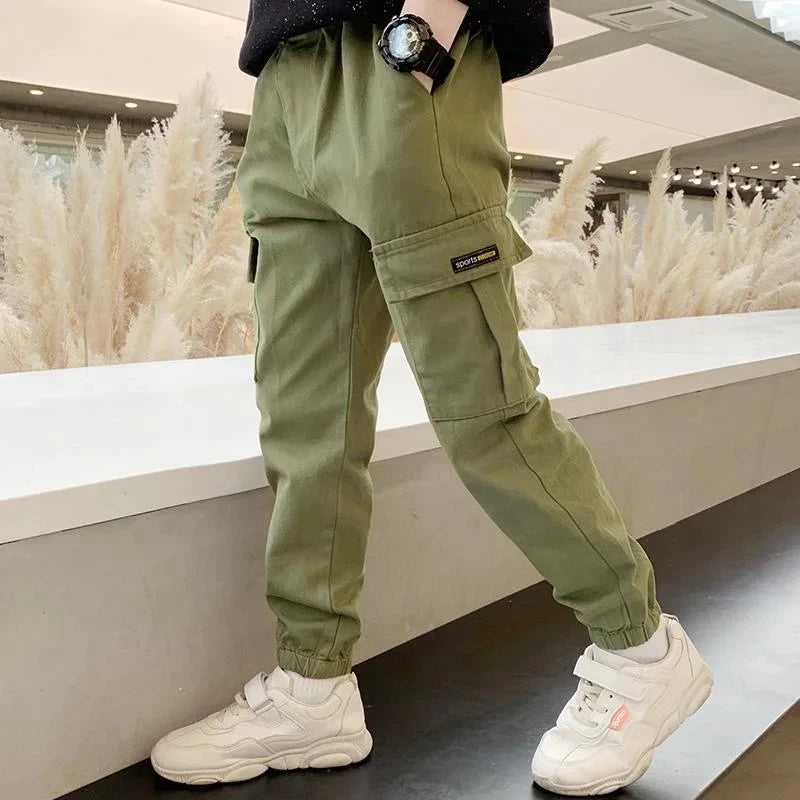 2025 nueva primavera otoño pantalones para niños pantalones casuales de estilo largo para niños de 3 a 12 años pantalones deportivos para niños adolescentes al aire libre