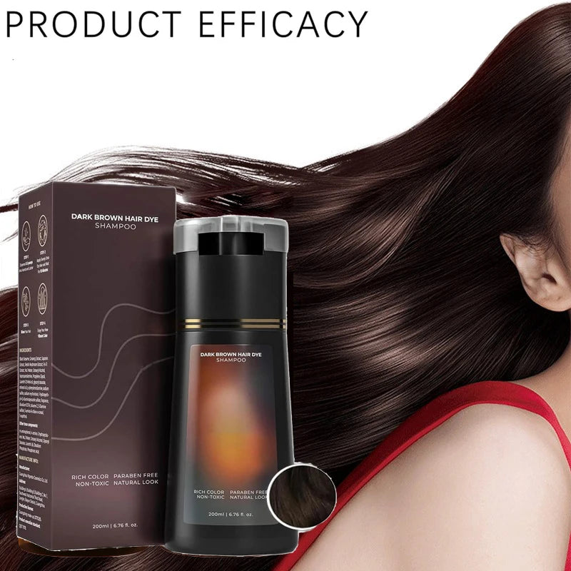 Champú para teñir el cabello para cabello gris para mujeres y hombres, Kit de tinte para el cabello Natural, champú semipermanente para teñir el cabello, negro, marrón, morado, 200ml