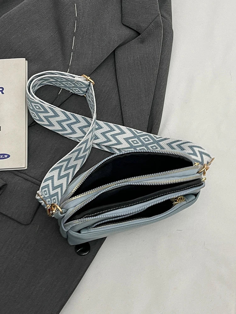 Bolso cruzado vegano elegante para mujer, bolso de hombro de PU minimalista y a la moda, compacto, espacioso, apto para teléfono