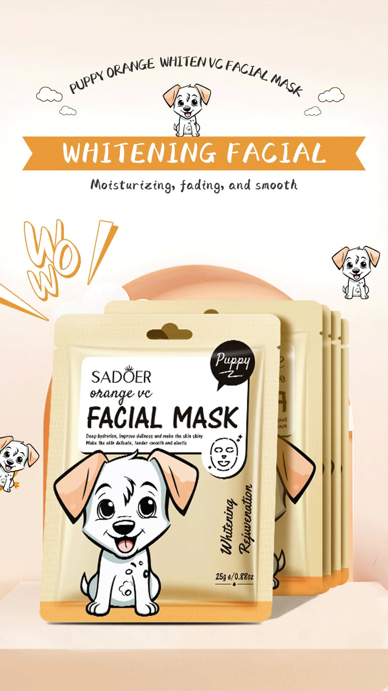 5 uds SADOER dibujos animados frutas frescas máscaras faciales hidratante calmante iluminador mascarilla Facial hidratante para el cuidado de la piel Facial