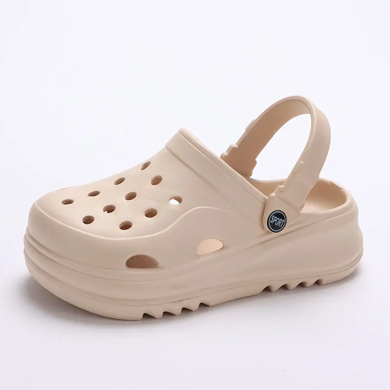 Zuecos de plataforma gruesa para mujer, sandalias de playa antideslizantes con parte inferior gruesa, cuñas de moda para verano 2024, sandalias EVA, zapatillas