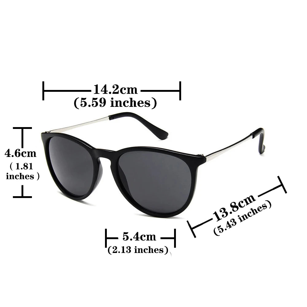 Gafas de sol clásicas con montura metálica populares, gafas de sol redondas para hombres y mujeres, gafas de sol con película reflectante para hombres y mujeres ﻿