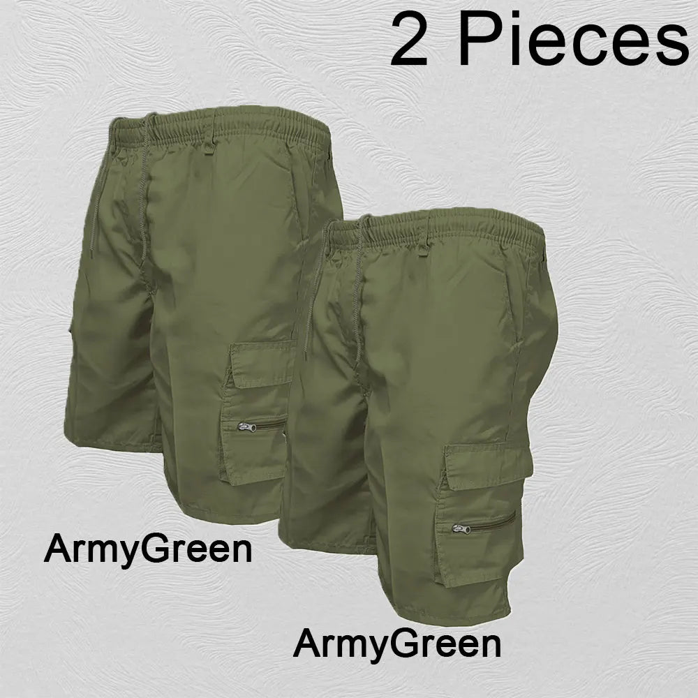 Pantalones cortos Cargo a la moda para hombre, pantalones tácticos para hombre, pantalones deportivos informales con bolsillos grandes, pantalones con paneles Cargo de talla grande para hombre