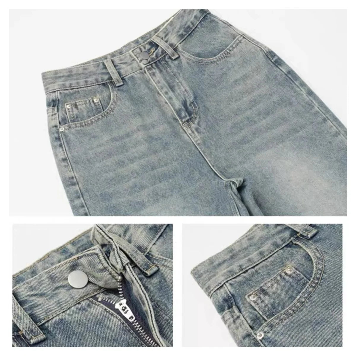 Jeans de Cintura Alta para Mujer, Estilo Retro Americano, Pantalones Vaqueros Casuales, Estilo Chica Moderna, Pantalones Largos Versátiles para Uso Diario