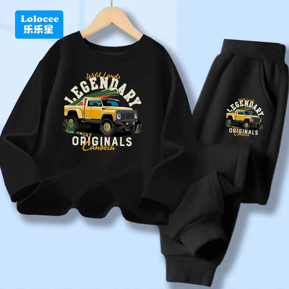 Conjuntos de camisetas y pantalones largos para niños, camisetas y pantalones de manga larga, conjuntos de 2 uds para niños, conjuntos geniales, ropa de moda para niños YYPK1