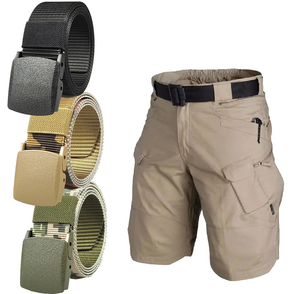 Pantalones cortos tácticos militares para hombre, pantalones cortos urbanos impermeables de senderismo, pantalones de campamento con múltiples bolsillos, talla grande, Verano