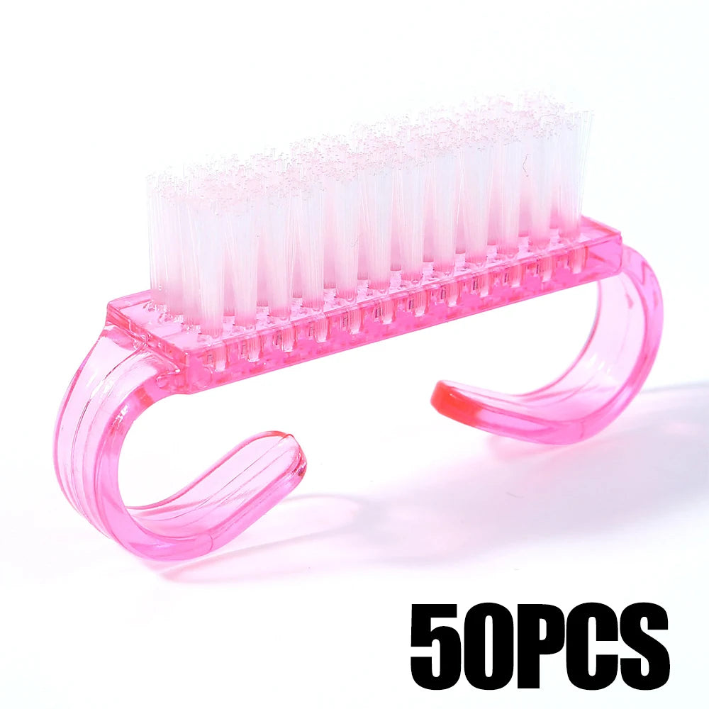 5/100 Uds. Cepillos de limpieza para uñas, herramientas para limpiar las uñas, cepillos limpiadores de polvo de plástico, herramientas para manicura y pedicura