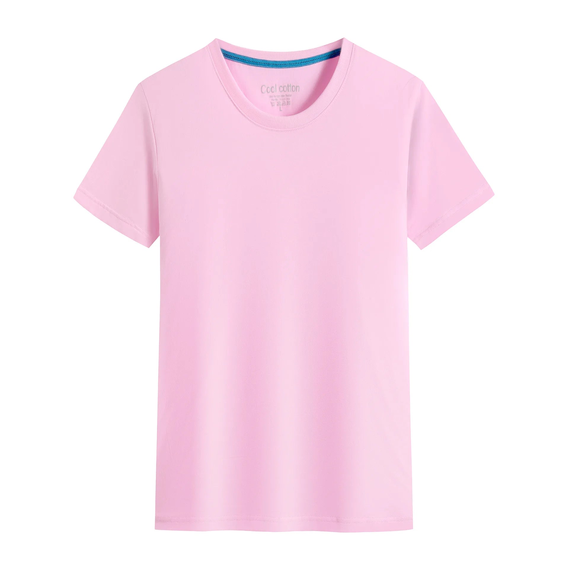 Camiseta de Hombre 2026, Nueva, 100% Algodón, Color Puro, Cuello Redondo, Manga Corta, para Hombre