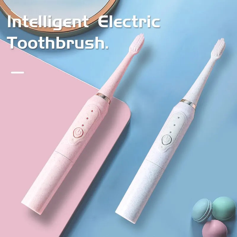 Jianpai-cepillo de dientes eléctrico para hombres y mujeres adultos, cepillo de dientes eléctrico sónico, no recargable, piel suave, totalmente automático, impermeable, Coupl