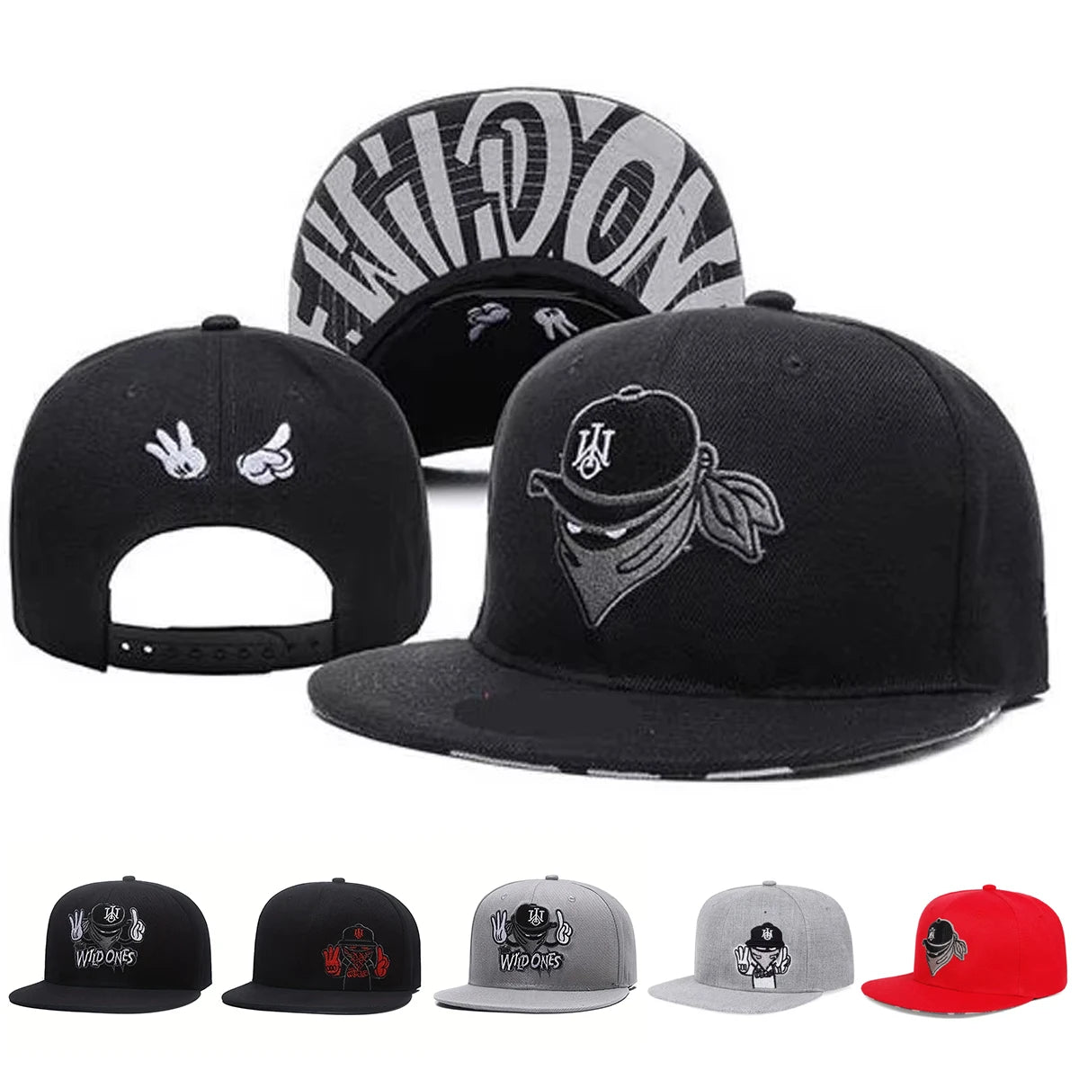 Gorras de béisbol Retro con bordado de marca para hombres y mujeres, Snapbacks de hueso, sombreros deportivos negros, gorra de Hip Hop de arte callejero