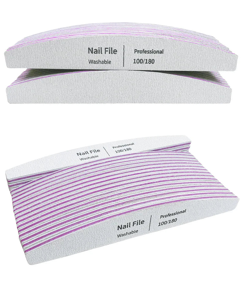 Lima de uñas 100 a 180 herramientas profesionales esmeril para manicura lima 240 papel de lija limas de pulido de Gel para uñas juego pulidor
