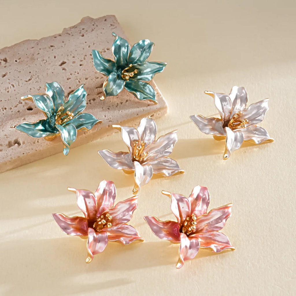 Pendientes de Aleación DIGADAGU con Diseño de Flor, Novedosos, Exagerados y Sencillos, Accesorios de Joyería para Fiesta para Mujer