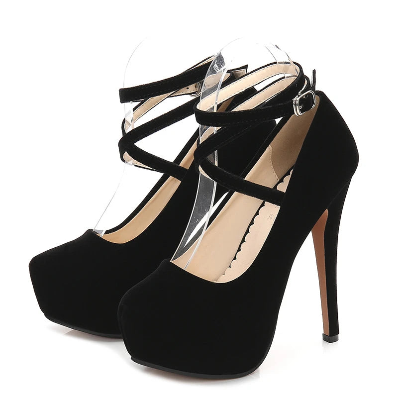 Novedad de verano, moda europea americana, tacones altos con correa en el tobillo para mujer, zapatos de vestir para fiesta y discoteca, cómodos y elegantes