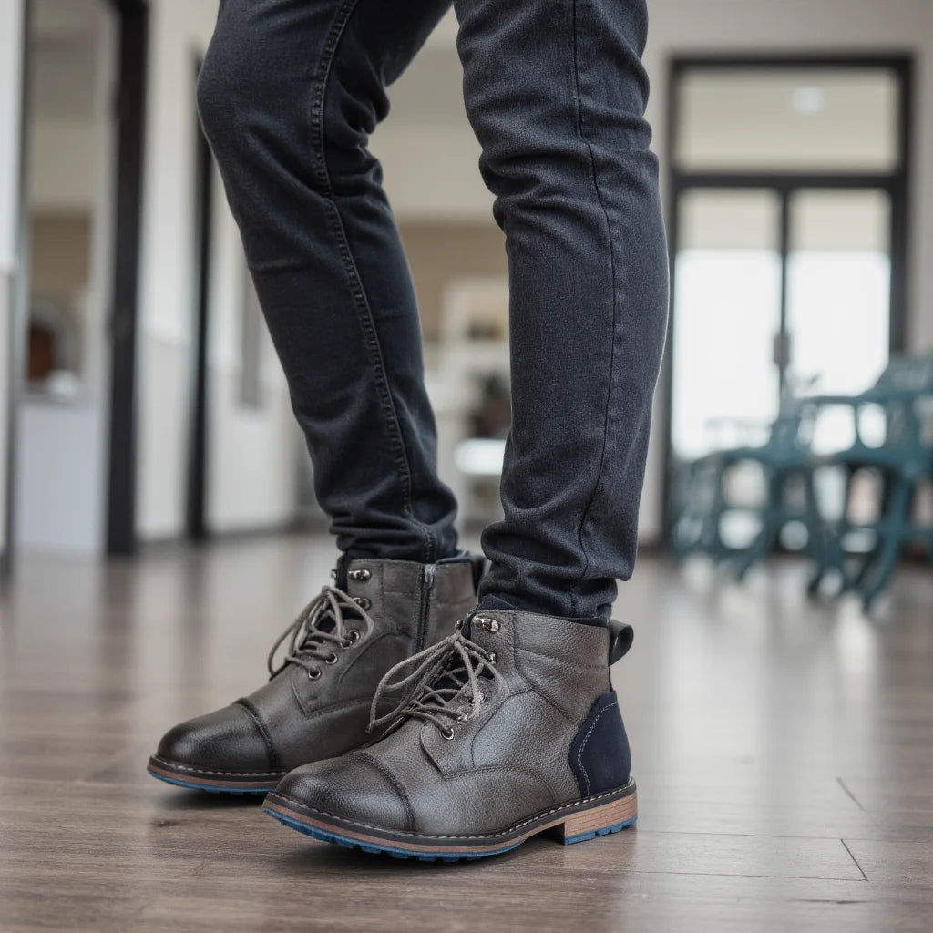 Talla 7-13 Botines para hombre Botas de cuero para hombre Bota de marca para hombre # AL605