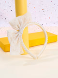 Diademas de perlas para niñas, diademas de encaje sólido, diademas con lazo, diademas para el pelo, accesorios para el cabello para Festival para niños, regalos, nuevo