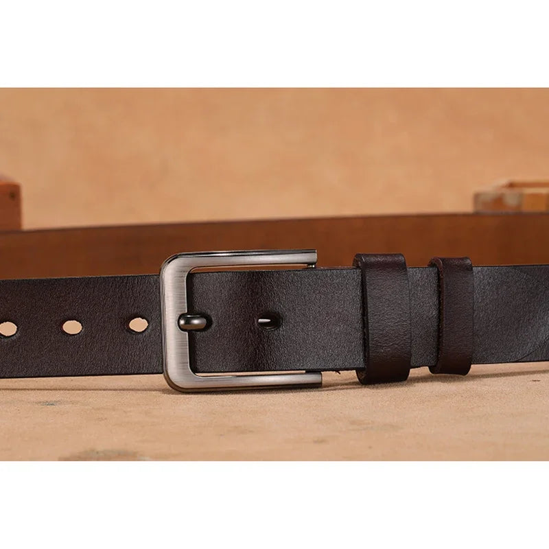 Cinturones masculinos de cuero genuino de alta calidad con hebilla grande y larga, cintura para hombre 110 120 130 140 150 160 170cm, cinturones de talla grande para hombre