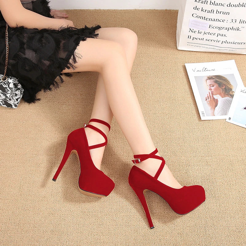 Novedad de verano, moda europea americana, tacones altos con correa en el tobillo para mujer, zapatos de vestir para fiesta y discoteca, cómodos y elegantes
