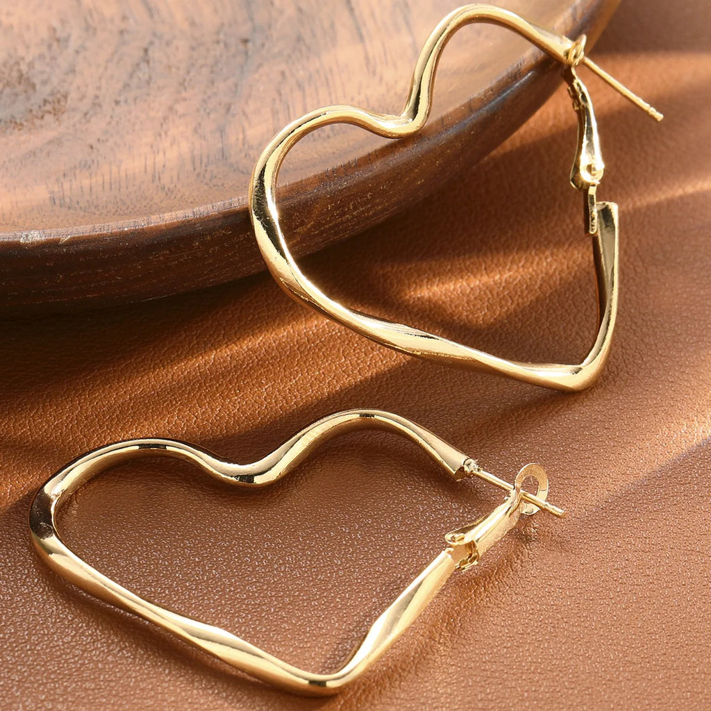 1 par de moda para mujer, moda, personalidad exagerada, diseño de corazón hueco, puño para niña, regalo de joyería de cumpleaños