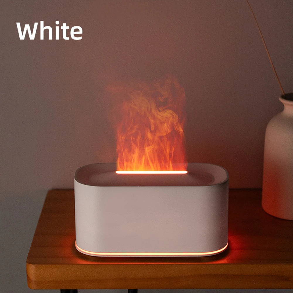 Difusor de aceites esenciales, humidificador de fuego de vapor de agua colorido con llama para sala de máquinas de terapia de aroma de aromaterapia, difusor de llama