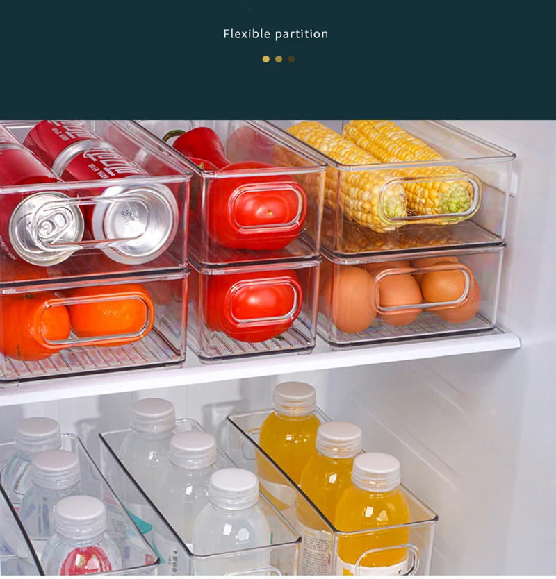 Caja de almacenamiento transparente para refrigerador, organizador de frutas y verduras, contenedor transparente para cocina, almacenamiento de alimentos y bebidas, 2030