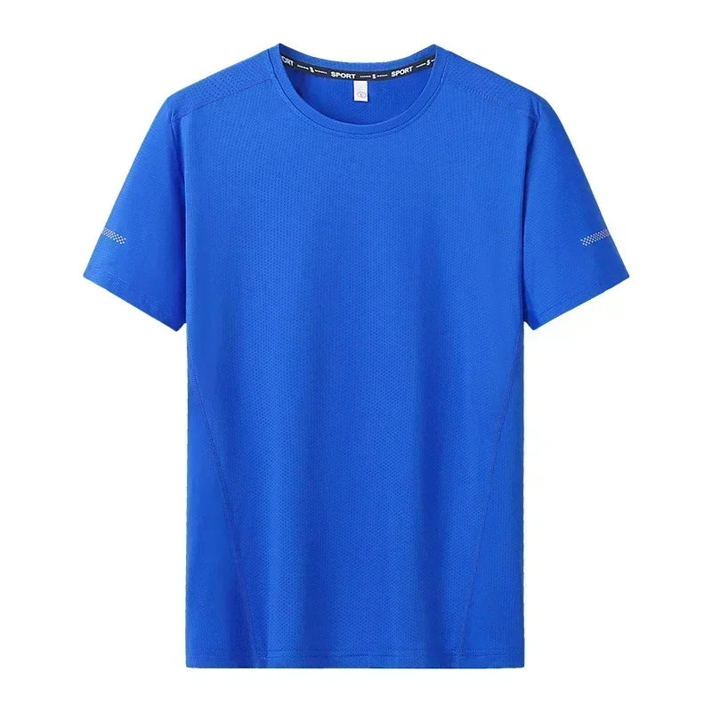 Camiseta deportiva de verano para hombre, camisetas de secado rápido de talla grande 6XL/7XL, camiseta de manga corta con cuello redondo de gran tamaño para Fitness y correr, 3 uds.