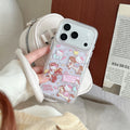 Preciosa funda de teléfono KT con dibujos animados para iPhone 17 Pro 16 Pro 15 14 13 Pro Max, funda protectora trasera minimalista de lujo de alta gama