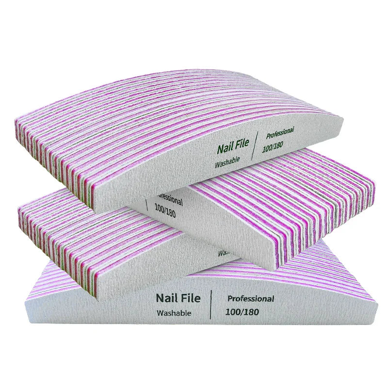 Lima de uñas 100 a 180 herramientas profesionales esmeril para manicura lima 240 papel de lija limas de pulido de Gel para uñas juego pulidor