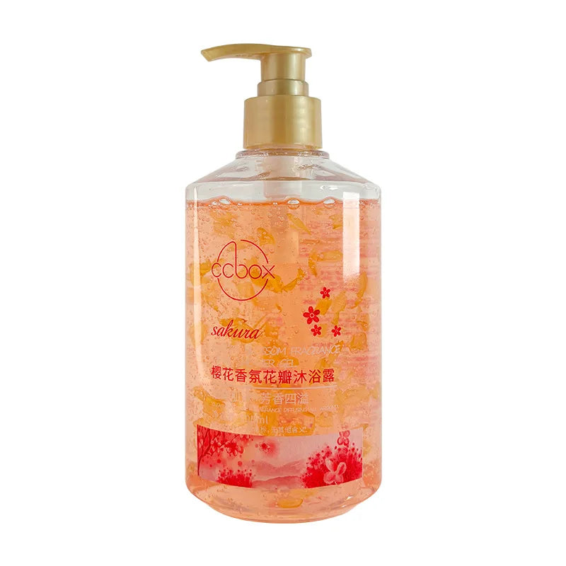 500ml pétalo flor de cerezo rosa fragancia pétalo gel de baño fragancia duradera hidratante cuerpo paquete familiar